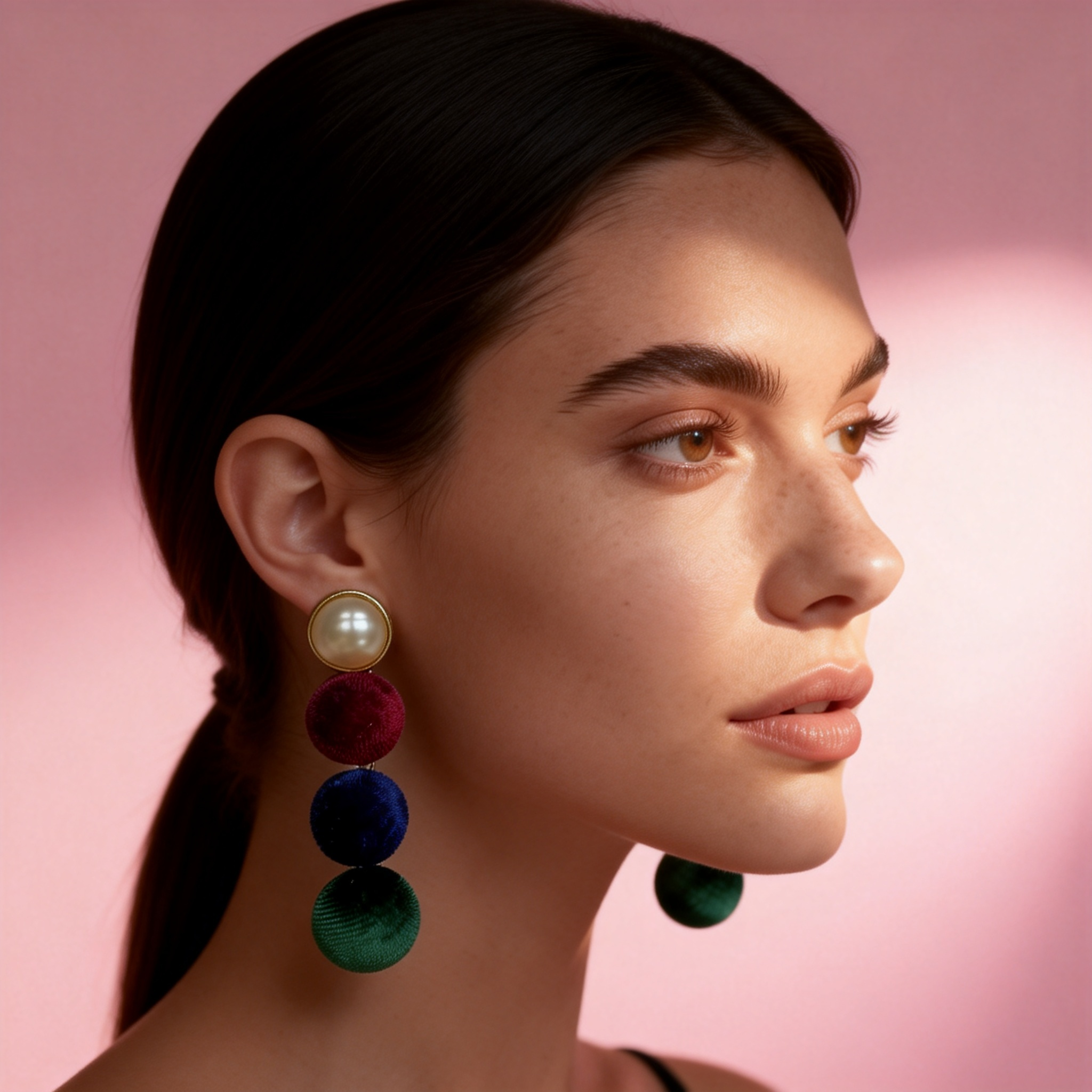 Pendiente perla multicolor Retro – MINOMINO