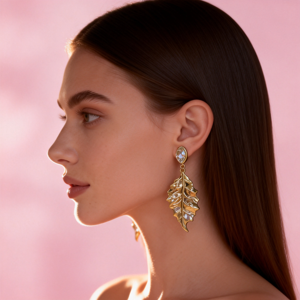 Pendientes hoja cristalina Elegante – MINOMINO